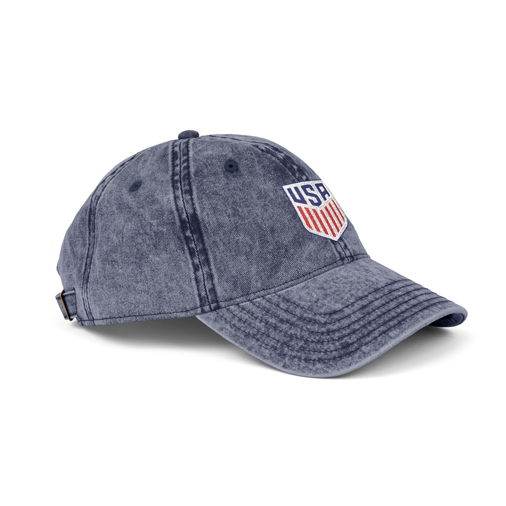 USA World Cup 2026 Vintage Baseball Cap – Embroidered Soccer Crest | Washed Dad Hat