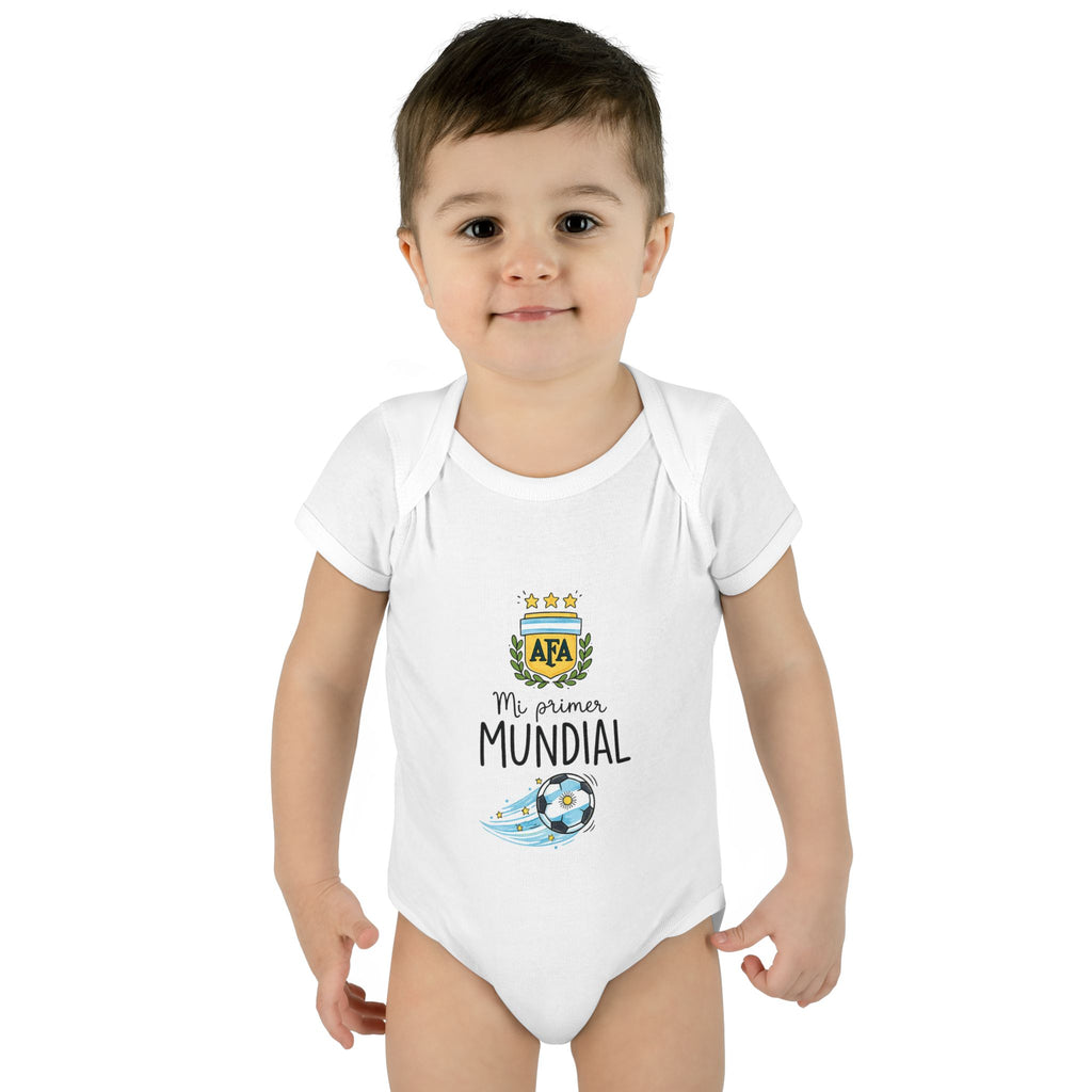 ARGENTINA Baby Onesie "Mi Primer Mundial" – World Cup 2026 Infant Bodysuit | Soccer Baby Gift