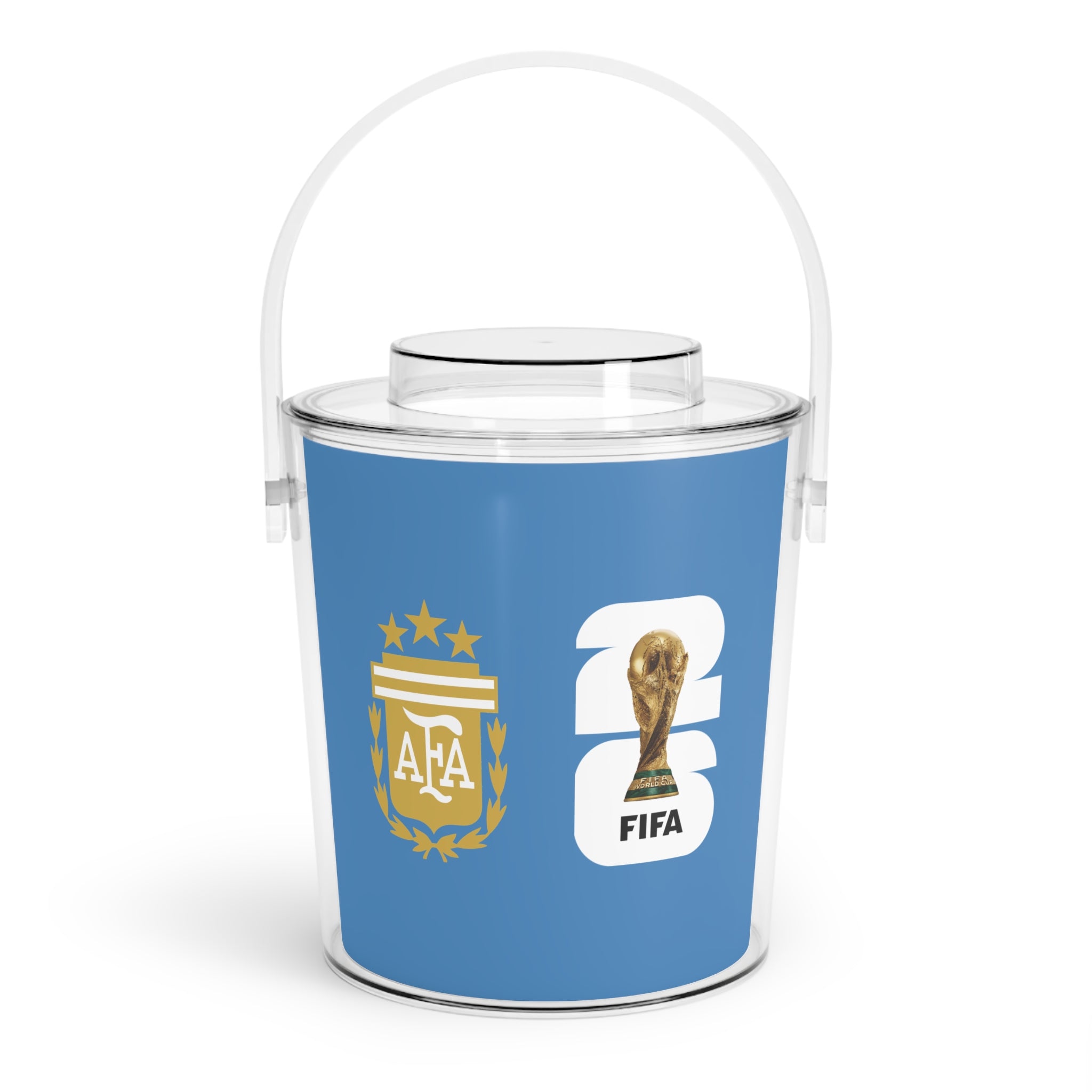 ARGENTINA · FIFA World Cup 2026 Ice Bucket | Fan Party Cooler with Tongs | Soccer Watch Party Essential
