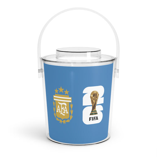 ARGENTINA · FIFA World Cup 2026 Ice Bucket | Fan Party Cooler with Tongs | Soccer Watch Party Essential