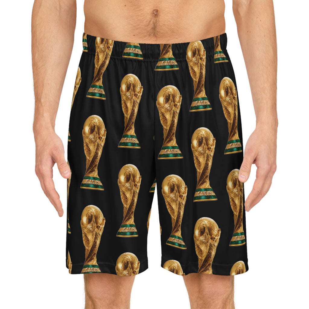 World Cup 2026 Trophy Shorts · Men's Soccer Athletic Mesh Shorts | All-Over Print | Game-Day Fan Gear