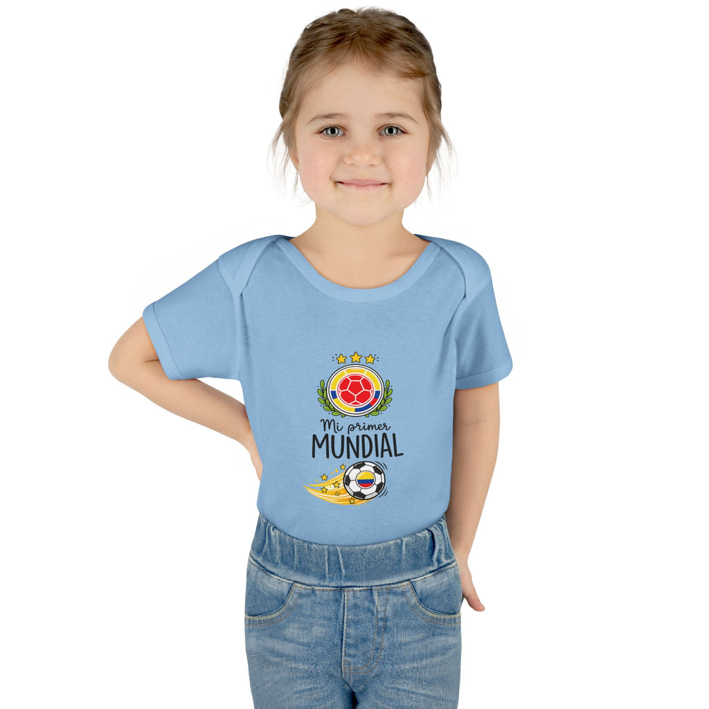 COLOMBIA Baby Onesie "Mi Primer Mundial" – World Cup 2026 Infant Bodysuit | Soccer Baby Gift