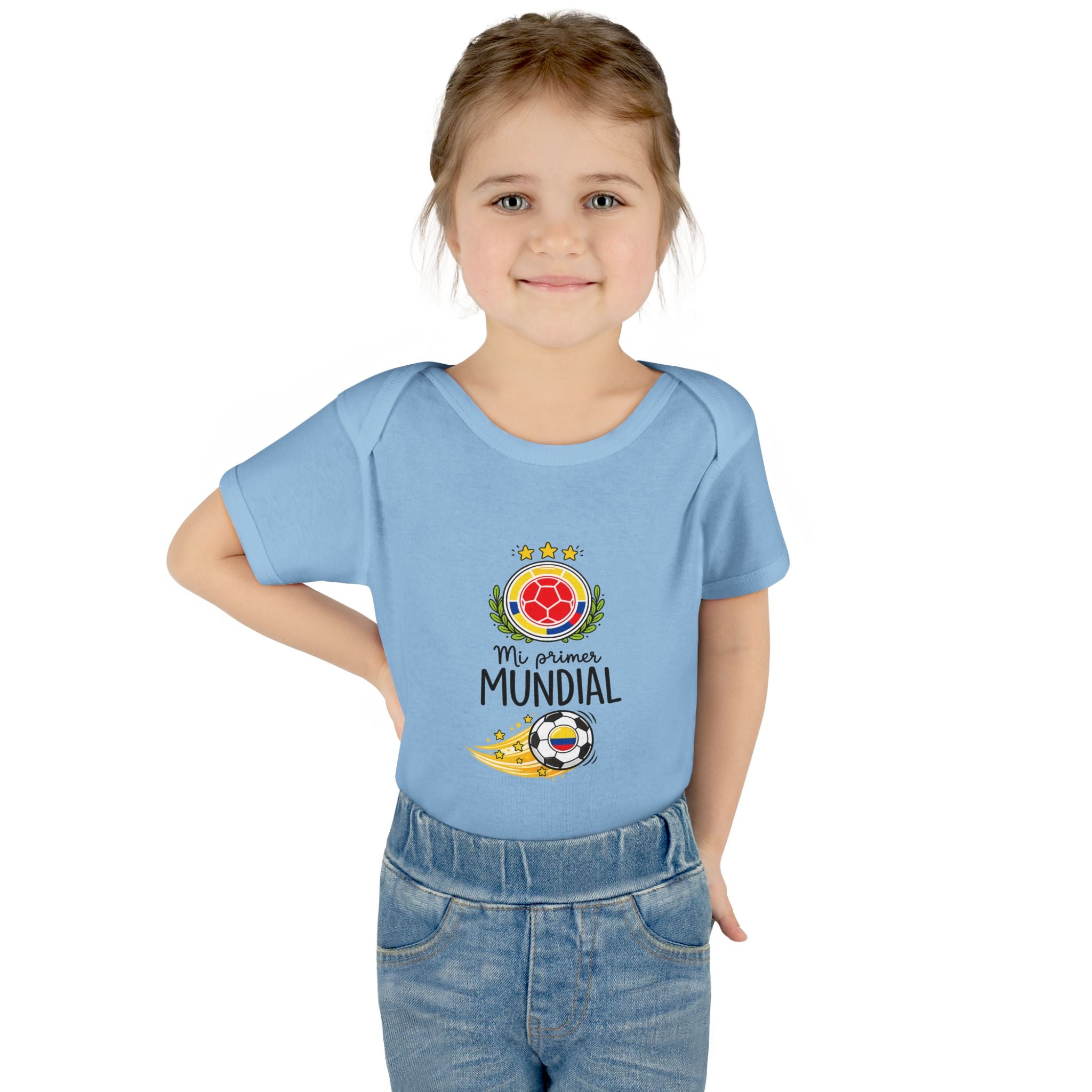 COLOMBIA Baby Onesie "Mi Primer Mundial" – World Cup 2026 Infant Bodysuit | Soccer Baby Gift
