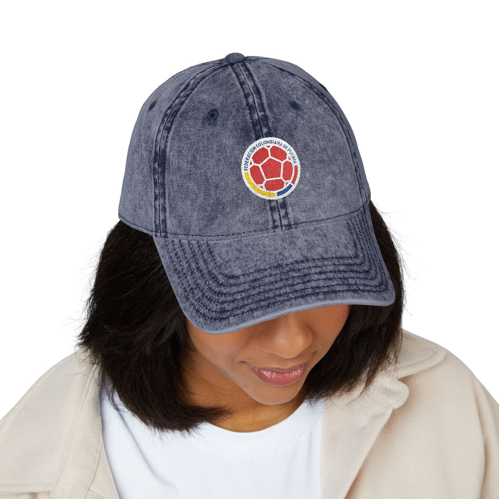 COLOMBIA World Cup 2026 Vintage Baseball Cap – Embroidered Soccer Crest | Washed Dad Hat