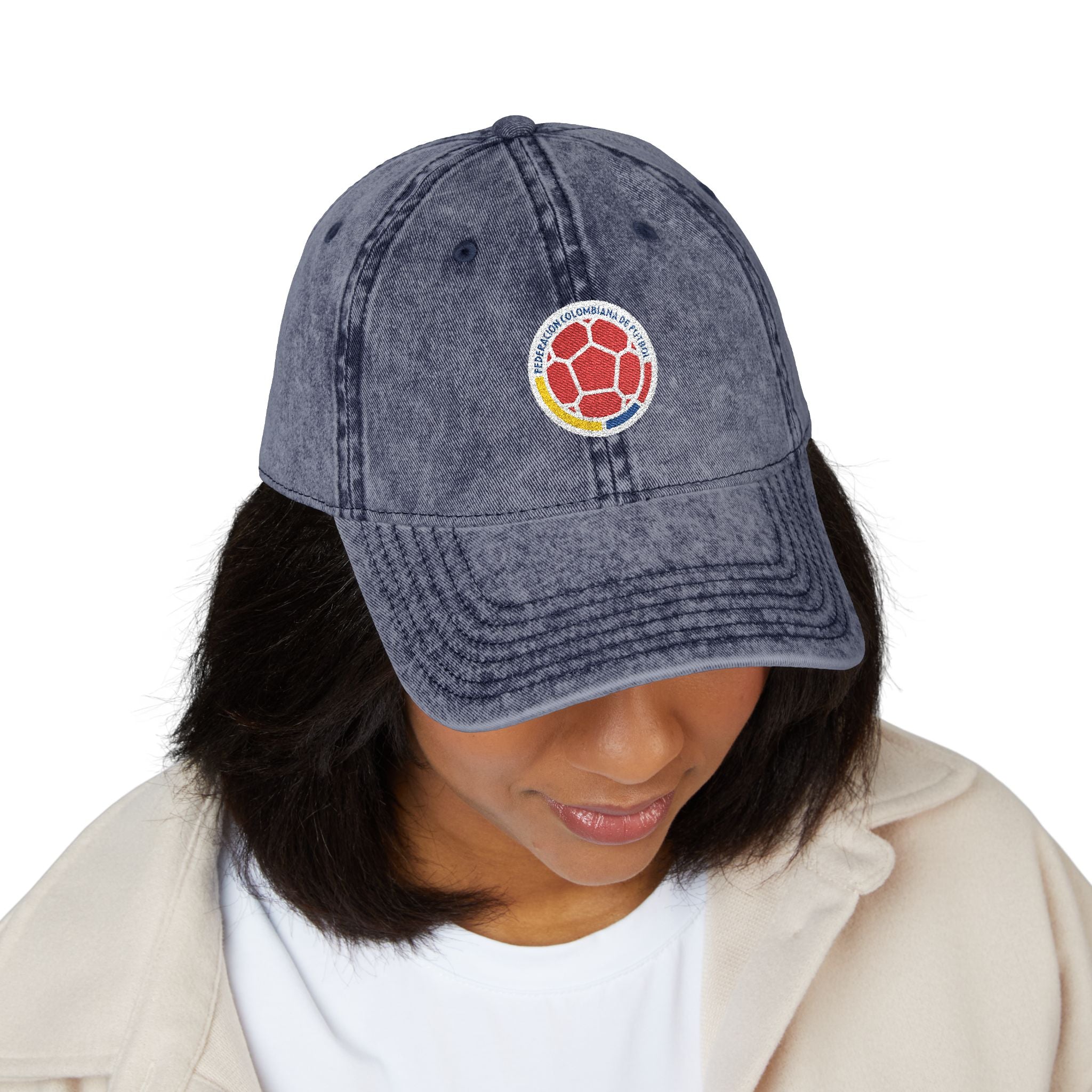 COLOMBIA World Cup 2026 Vintage Baseball Cap – Embroidered Soccer Crest | Washed Dad Hat