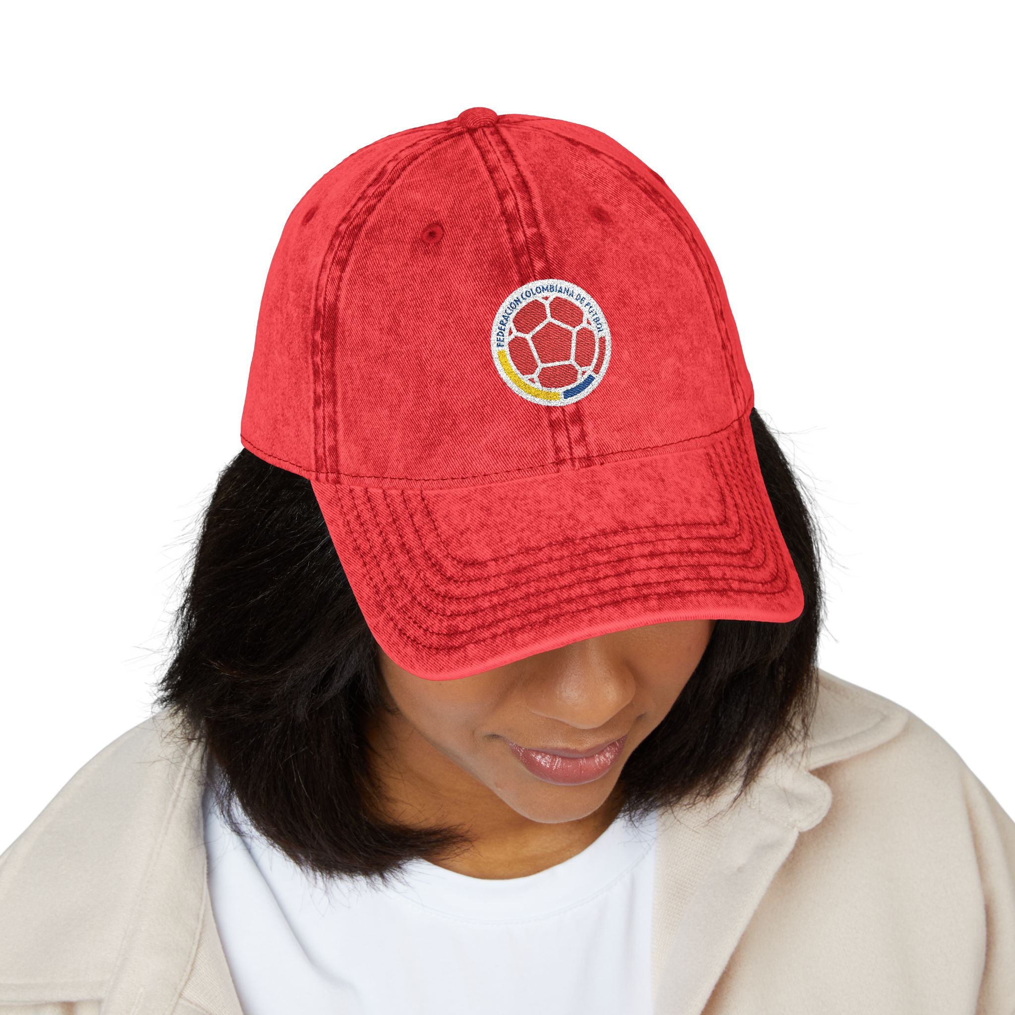 COLOMBIA World Cup 2026 Vintage Baseball Cap – Embroidered Soccer Crest | Washed Dad Hat