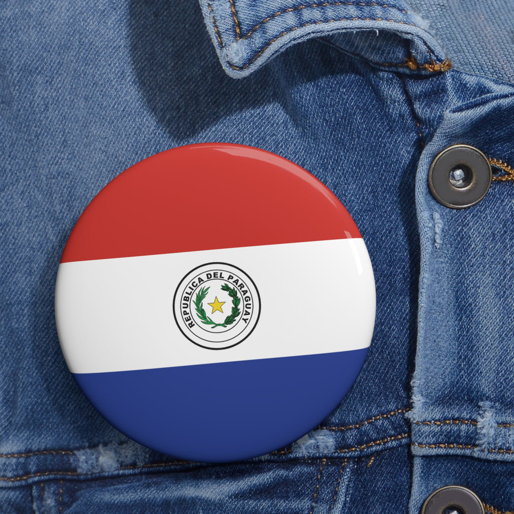 PARAGUAY Soccer Pin Button – National Crest Fan Badge | World Cup 2026 Accessories