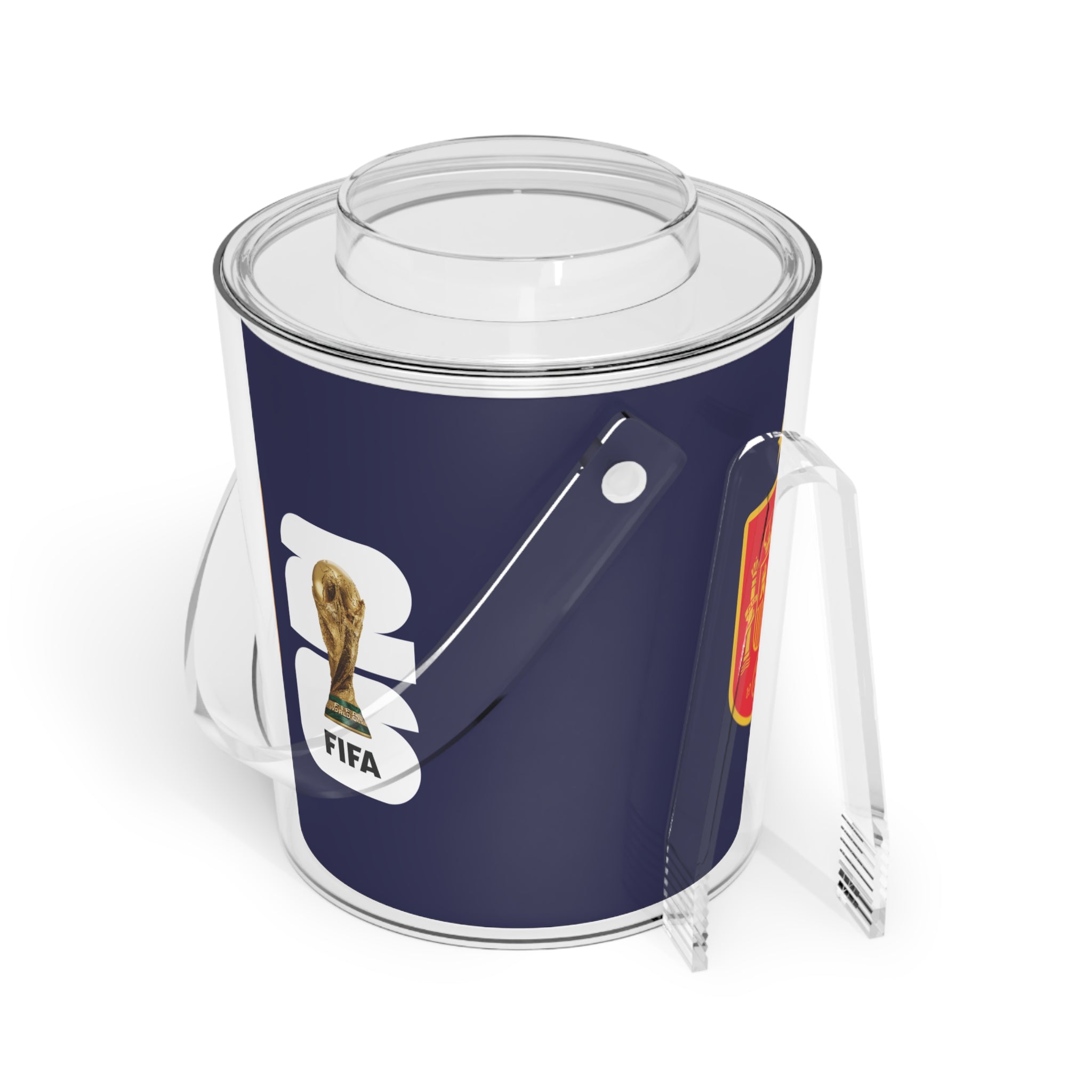 SPAIN · FIFA World Cup 2026 Ice Bucket | Fan Party Cooler with Tongs | Soccer Watch Party Essential