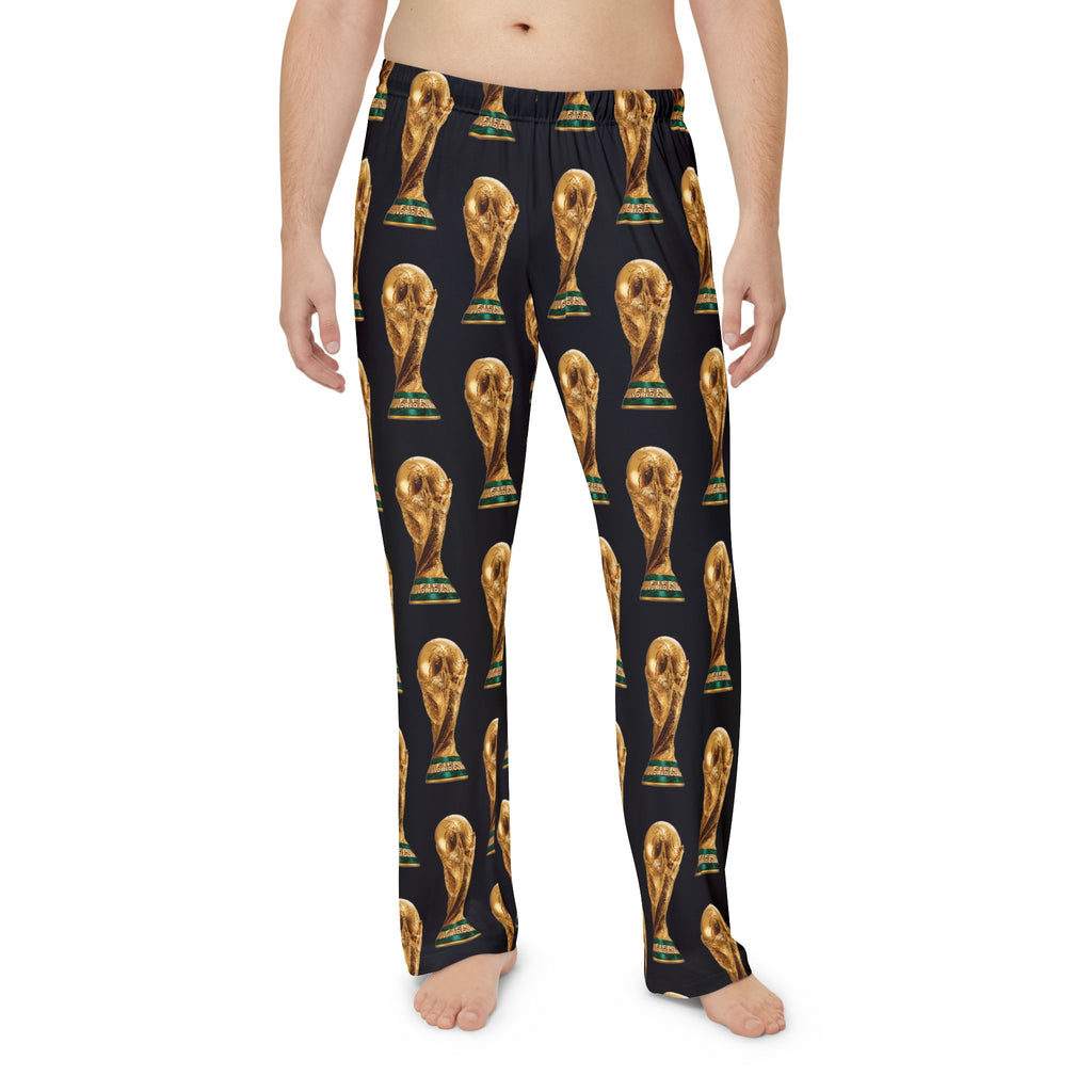 Men's World Cup Trophy Pajama Pants · Soccer Football Fan Sleepwear | All-Over Print Lounge Bottoms | Game-Day Gift