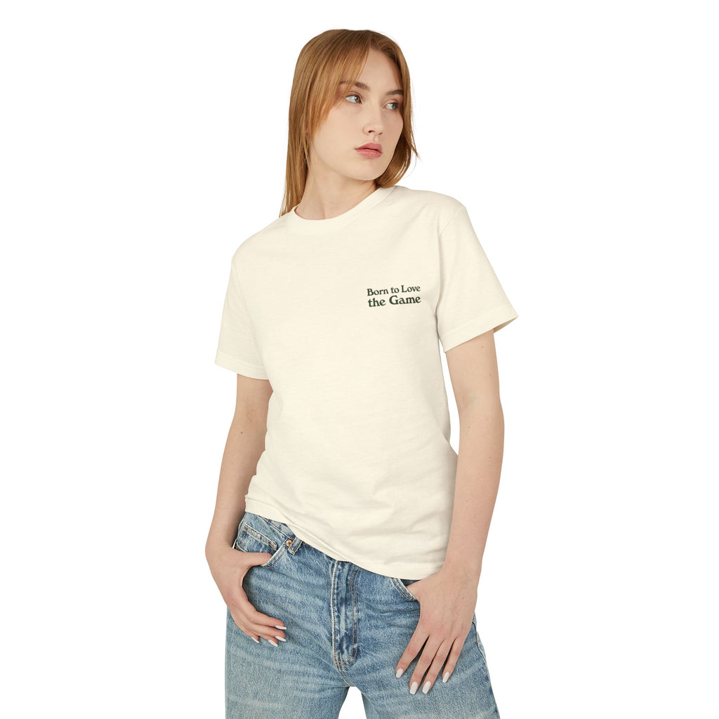 Unisex Born to Love the Game — Football Soccer Tee |  Football Pitch Graphic Shirt (Premium quality)