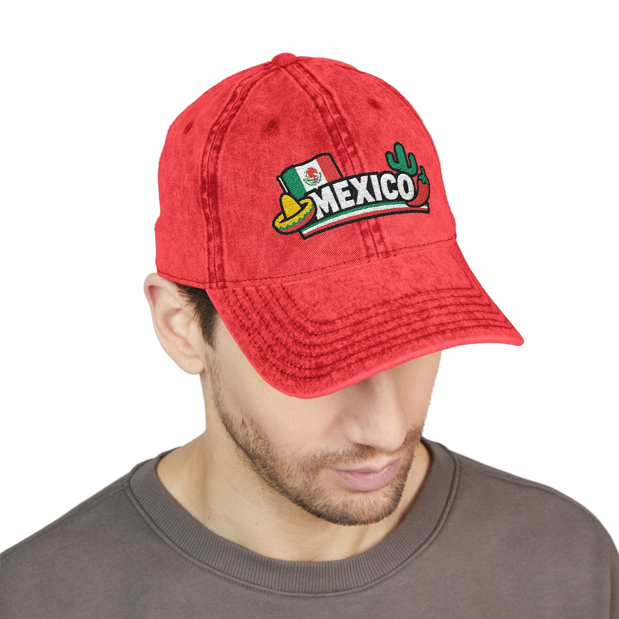 MEXICO · FIFA World Cup 2026 Vintage Cap | Embroidered Fan Hat | Soccer Supporter Accessory
