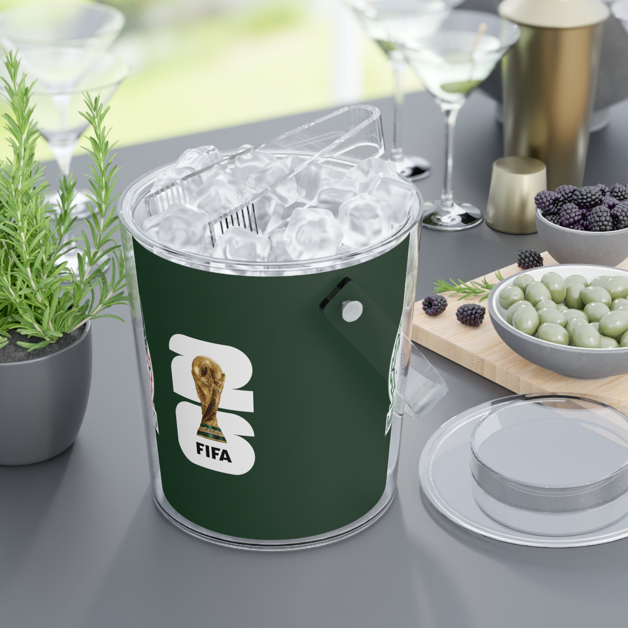 MEXICO · FIFA World Cup 2026 Ice Bucket | Fan Party Cooler with Tongs | Soccer Watch Party Essential