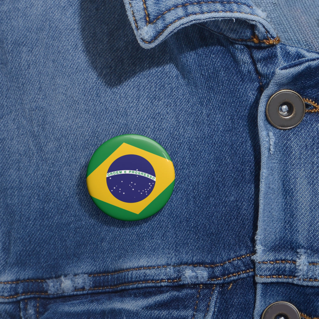 BRAZIL Soccer Pin Button – National Crest Fan Badge | World Cup 2026 Accessories