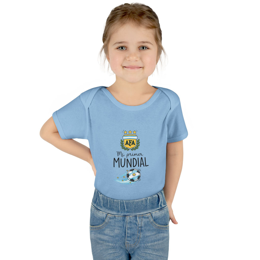 ARGENTINA Baby Onesie "Mi Primer Mundial" – World Cup 2026 Infant Bodysuit | Soccer Baby Gift