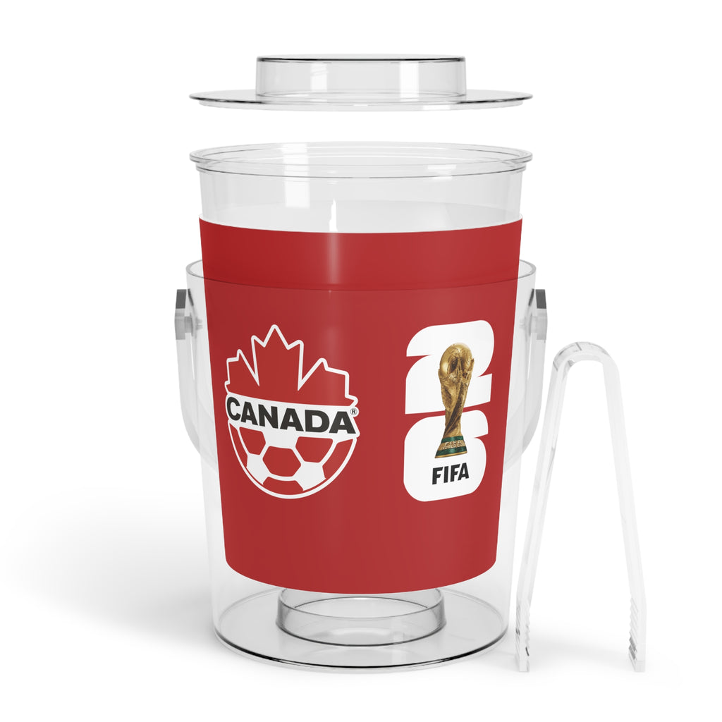 CANADA · FIFA World Cup 2026 Ice Bucket | Fan Party Cooler with Tongs | Soccer Watch Party Essential