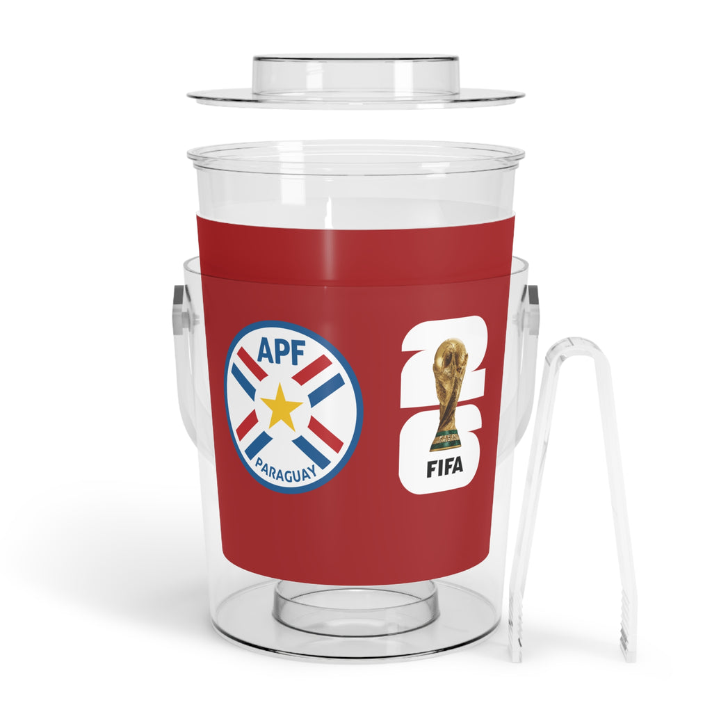 PARAGUAY · FIFA World Cup 2026 Ice Bucket | Fan Party Cooler with Tongs | Soccer Watch Party Essential