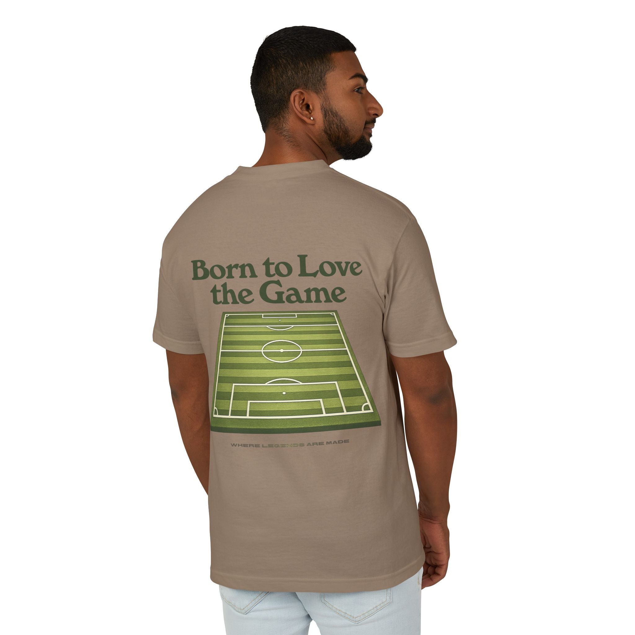 Unisex Born to Love the Game — Football Soccer Tee |  Football Pitch Graphic Shirt (Premium quality)