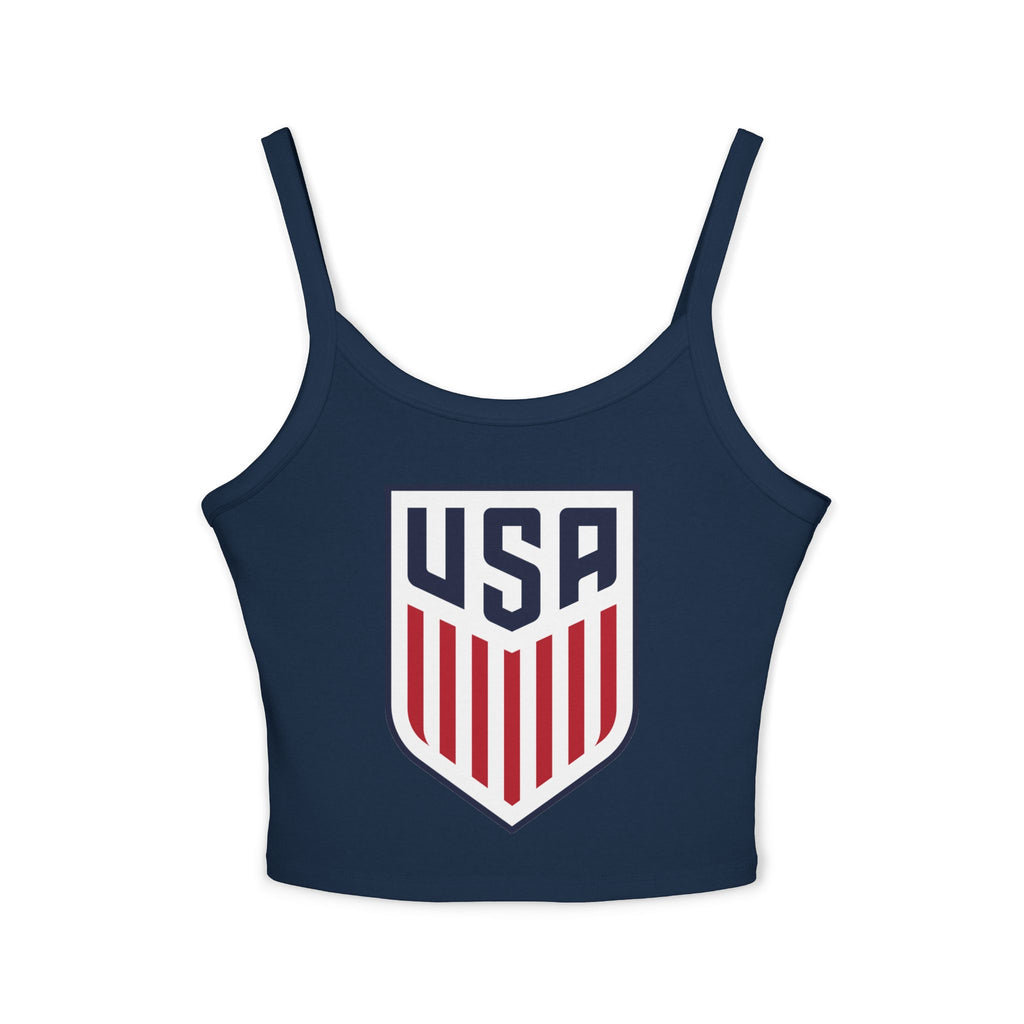USA Soccer Crop Tank Top – Women's Spaghetti Strap | World Cup 2026 Fan Shirt