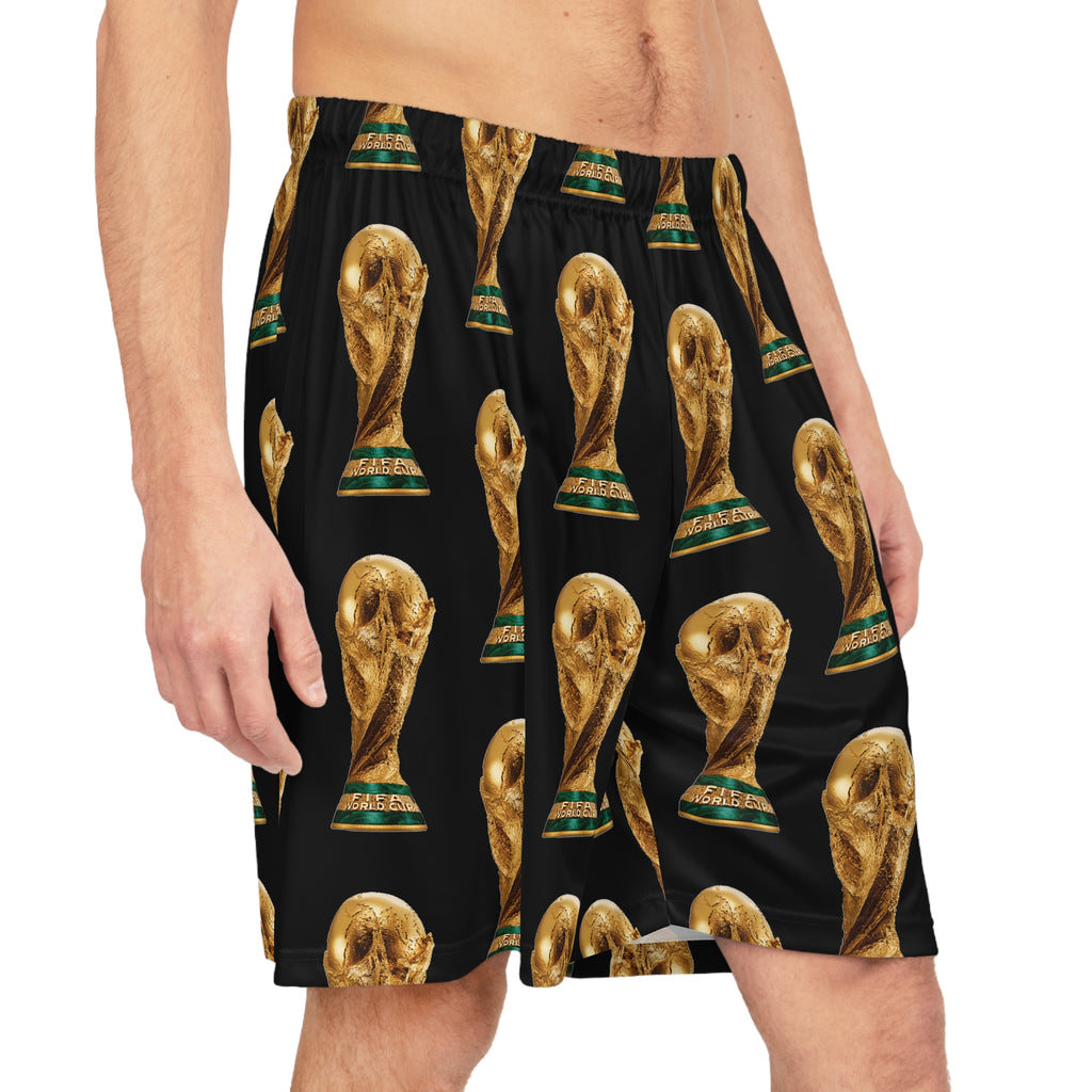 World Cup 2026 Trophy Shorts · Men's Soccer Athletic Mesh Shorts | All-Over Print | Game-Day Fan Gear