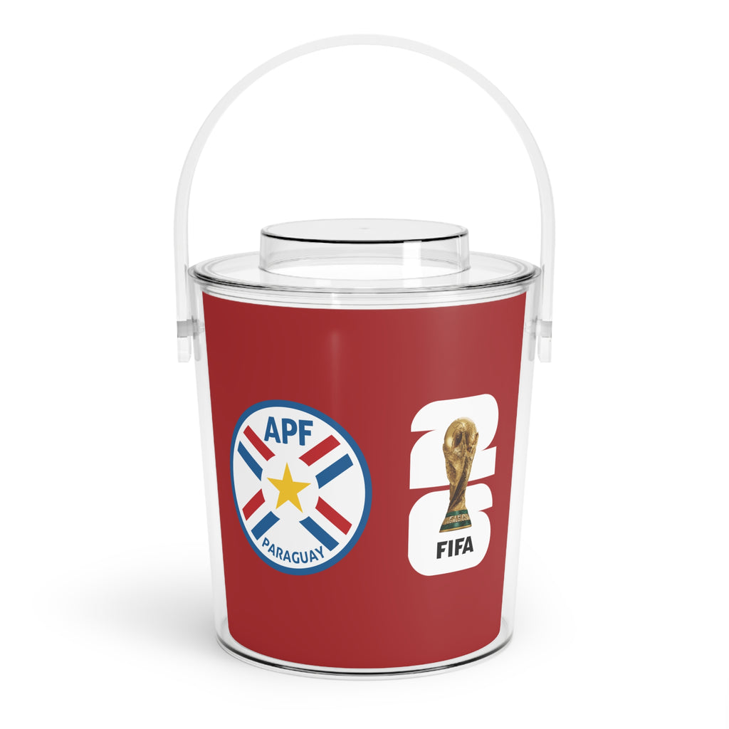 PARAGUAY · FIFA World Cup 2026 Ice Bucket | Fan Party Cooler with Tongs | Soccer Watch Party Essential