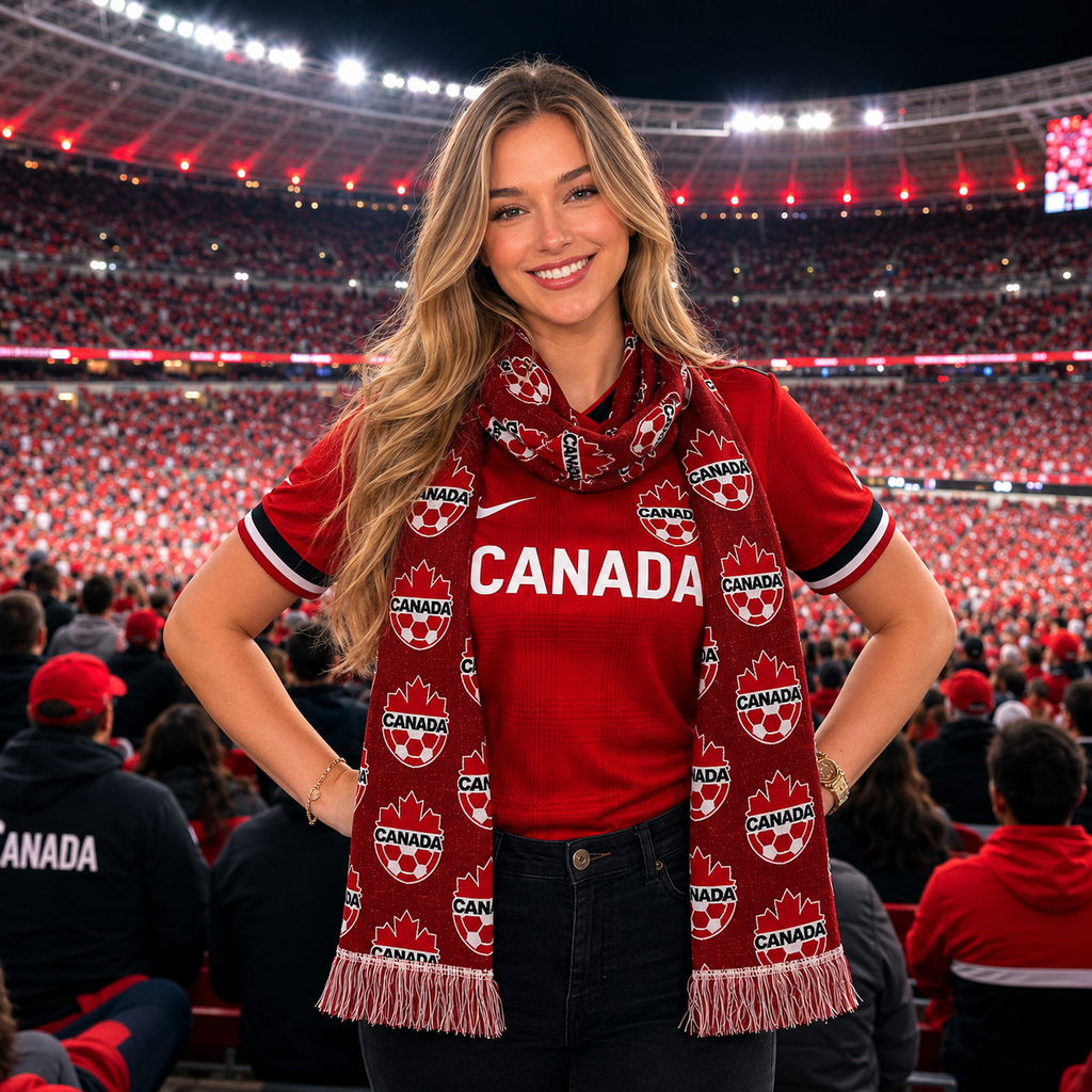 CANADA · FIFA World Cup 2026 Scarf | Lightweight Fan Scarf | Soccer Supporter Accessory