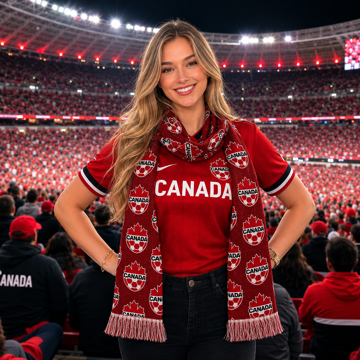 CANADA · FIFA World Cup 2026 Scarf | Lightweight Fan Scarf | Soccer Supporter Accessory