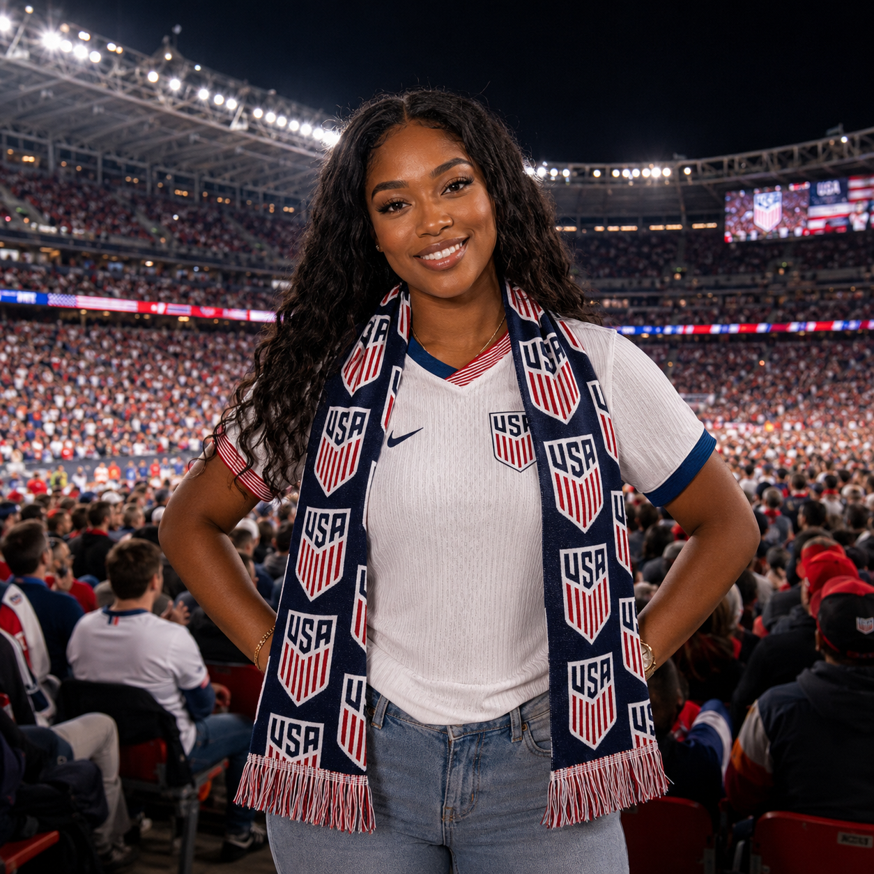 USA · FIFA World Cup 2026 Scarf | Lightweight Fan Scarf | Soccer Supporter Accessory