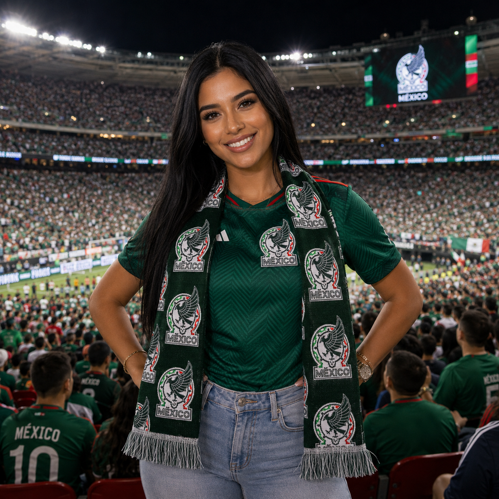 MEXICO · FIFA World Cup 2026 Scarf | Lightweight Fan Scarf | Soccer Supporter Accessory