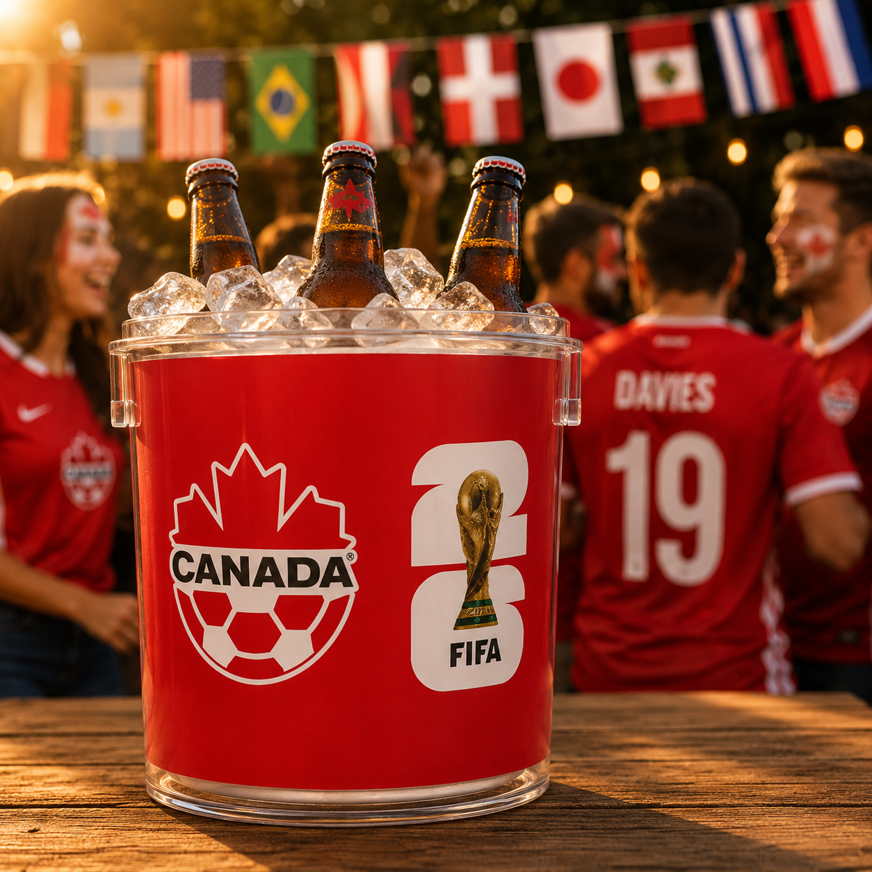 CANADA · FIFA World Cup 2026 Ice Bucket | Fan Party Cooler with Tongs | Soccer Watch Party Essential