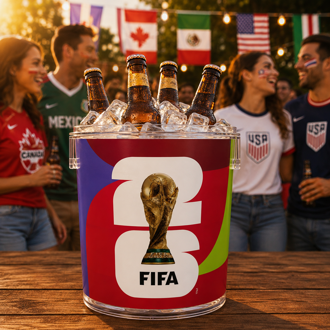 FIFA World Cup 2026 Ice Bucket | Fan Party Cooler with Tongs | Soccer Watch Party Essential