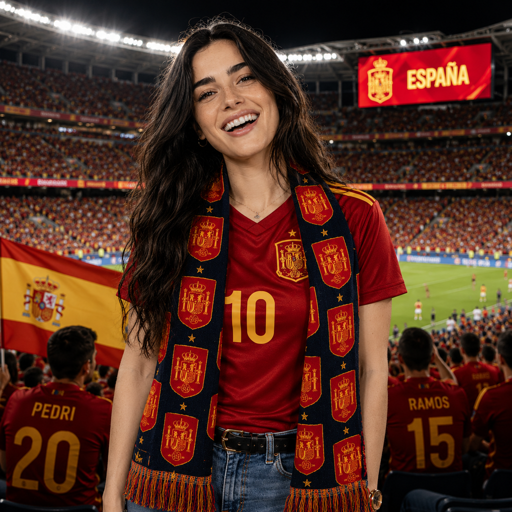 SPAIN · FIFA World Cup 2026 Scarf | Lightweight Fan Scarf | Soccer Supporter Accessory