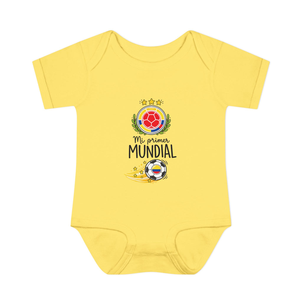 COLOMBIA Baby Onesie "Mi Primer Mundial" – World Cup 2026 Infant Bodysuit | Soccer Baby Gift