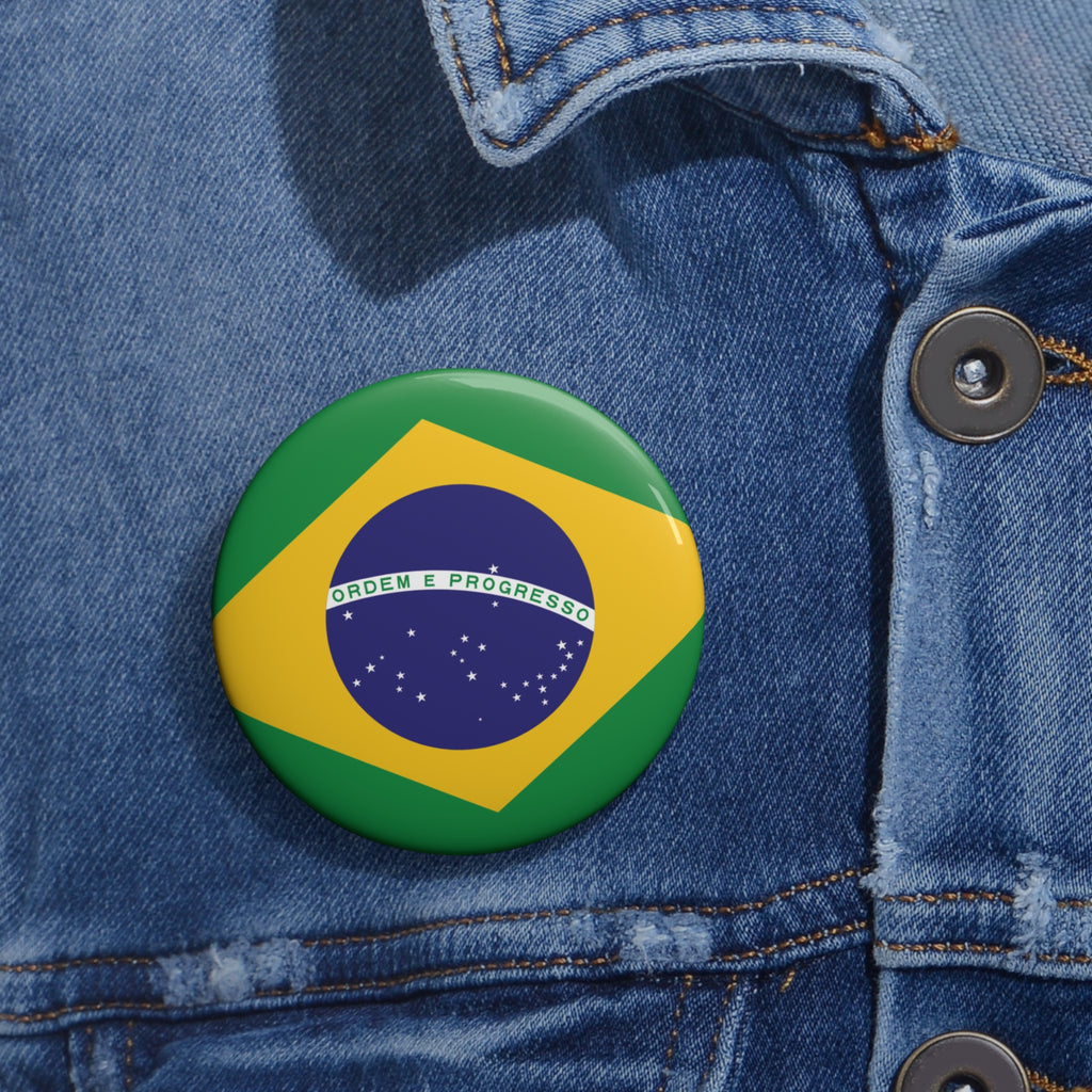 BRAZIL Soccer Pin Button – National Crest Fan Badge | World Cup 2026 Accessories