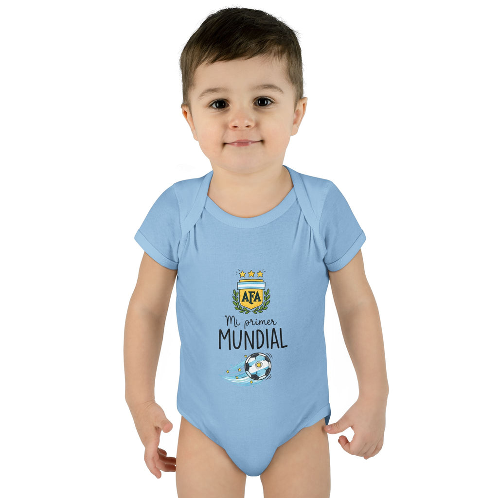 ARGENTINA Baby Onesie "Mi Primer Mundial" – World Cup 2026 Infant Bodysuit | Soccer Baby Gift