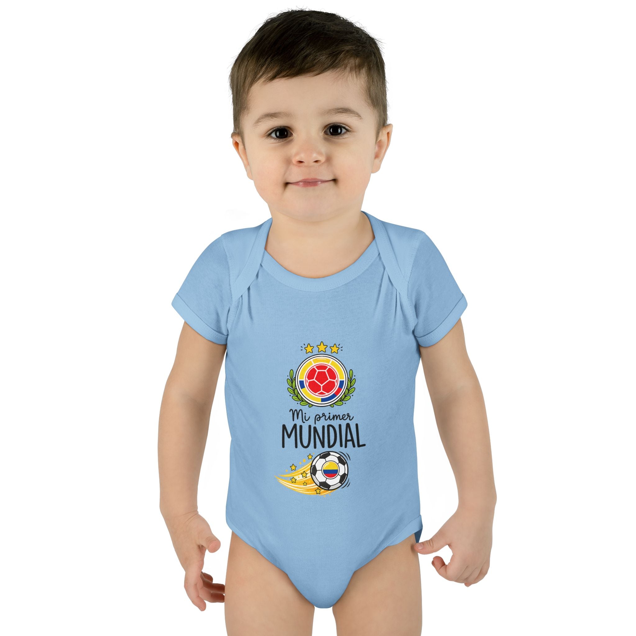 COLOMBIA Baby Onesie "Mi Primer Mundial" – World Cup 2026 Infant Bodysuit | Soccer Baby Gift
