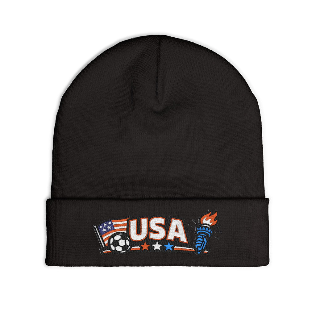 USA World Cup 2026 Beanie – Embroidered Soccer Fan Knit Hat | Liberty & Flag Design