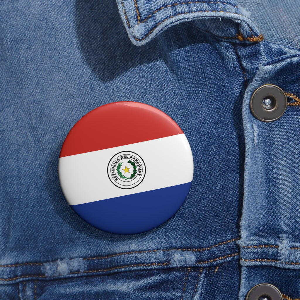 PARAGUAY Soccer Pin Button – National Crest Fan Badge | World Cup 2026 Accessories