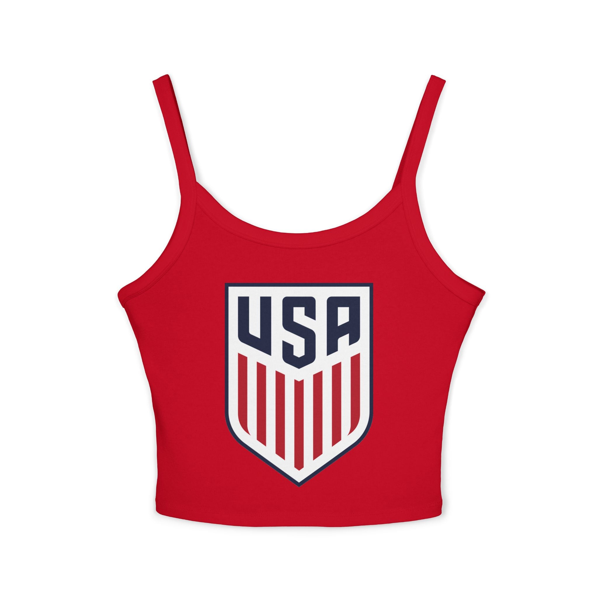 USA Soccer Crop Tank Top – Women's Spaghetti Strap | World Cup 2026 Fan Shirt