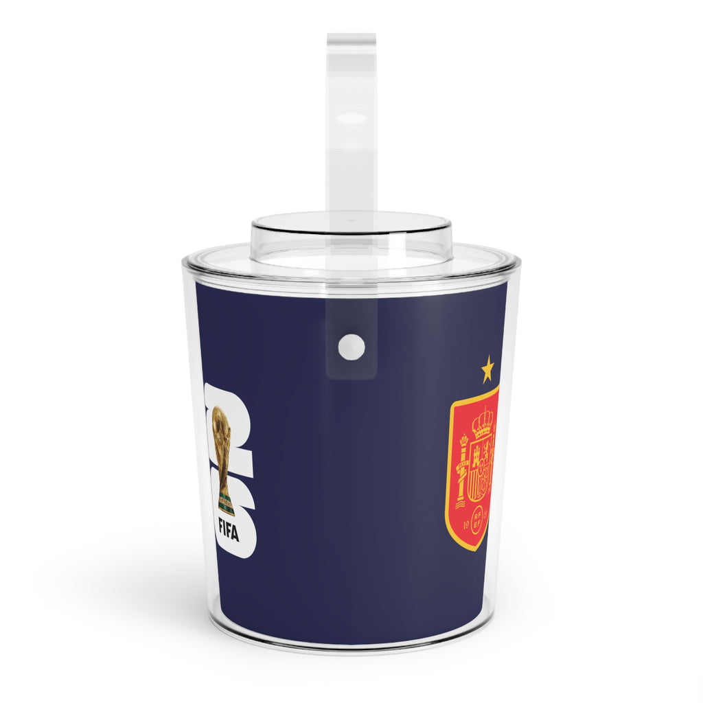SPAIN · FIFA World Cup 2026 Ice Bucket | Fan Party Cooler with Tongs | Soccer Watch Party Essential