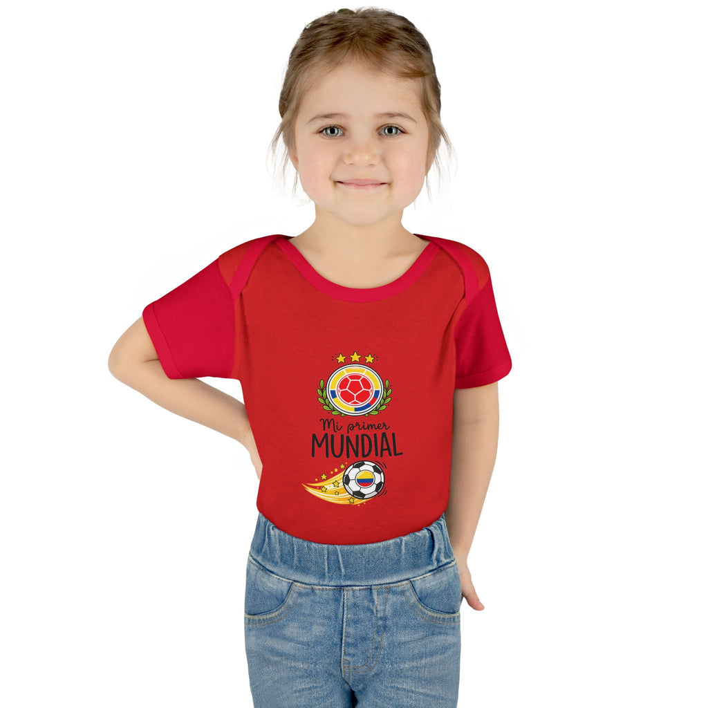 COLOMBIA Baby Onesie "Mi Primer Mundial" – World Cup 2026 Infant Bodysuit | Soccer Baby Gift
