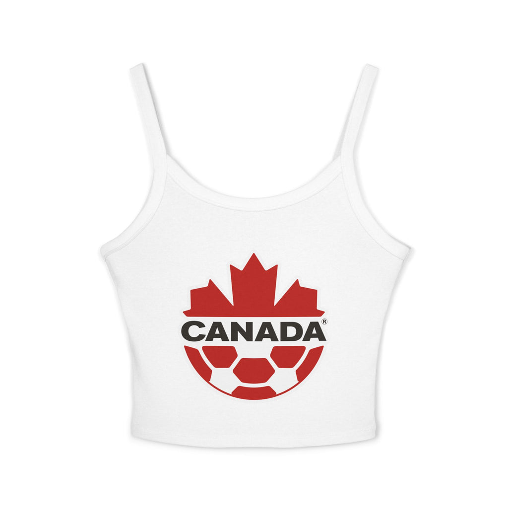 CANADA Soccer Crop Tank Top – Women's Spaghetti Strap | World Cup 2026 Fan Shirt