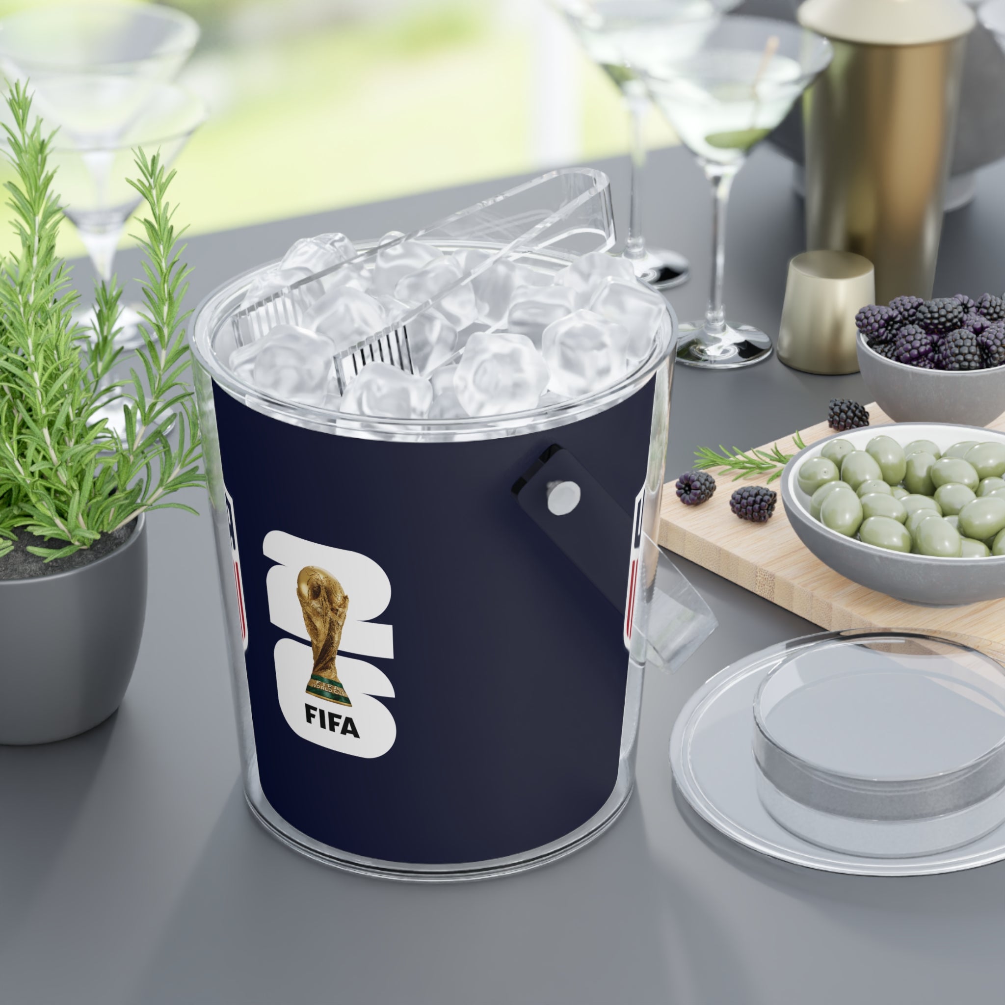 USA · FIFA World Cup 2026 Ice Bucket | Fan Party Cooler with Tongs | Soccer Watch Party Essential