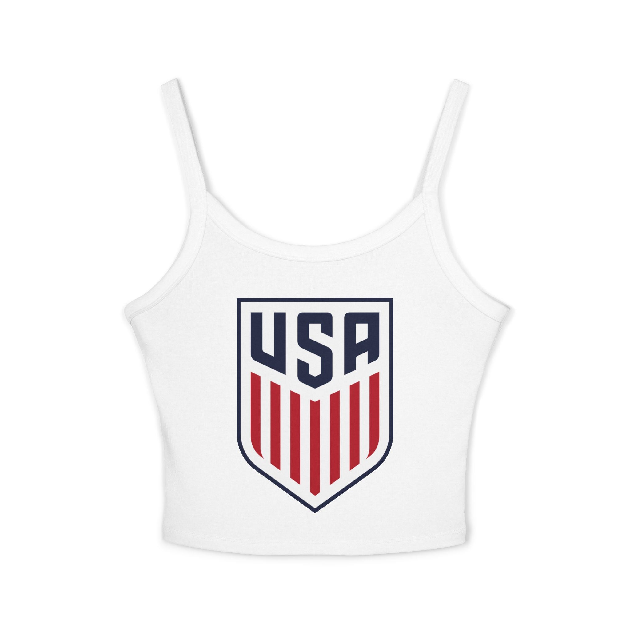 USA Soccer Crop Tank Top – Women's Spaghetti Strap | World Cup 2026 Fan Shirt