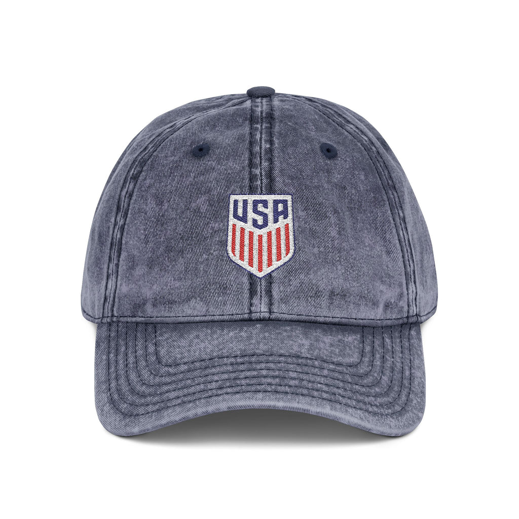USA World Cup 2026 Vintage Baseball Cap – Embroidered Soccer Crest | Washed Dad Hat