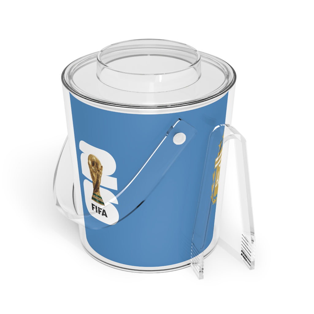 ARGENTINA · FIFA World Cup 2026 Ice Bucket | Fan Party Cooler with Tongs | Soccer Watch Party Essential