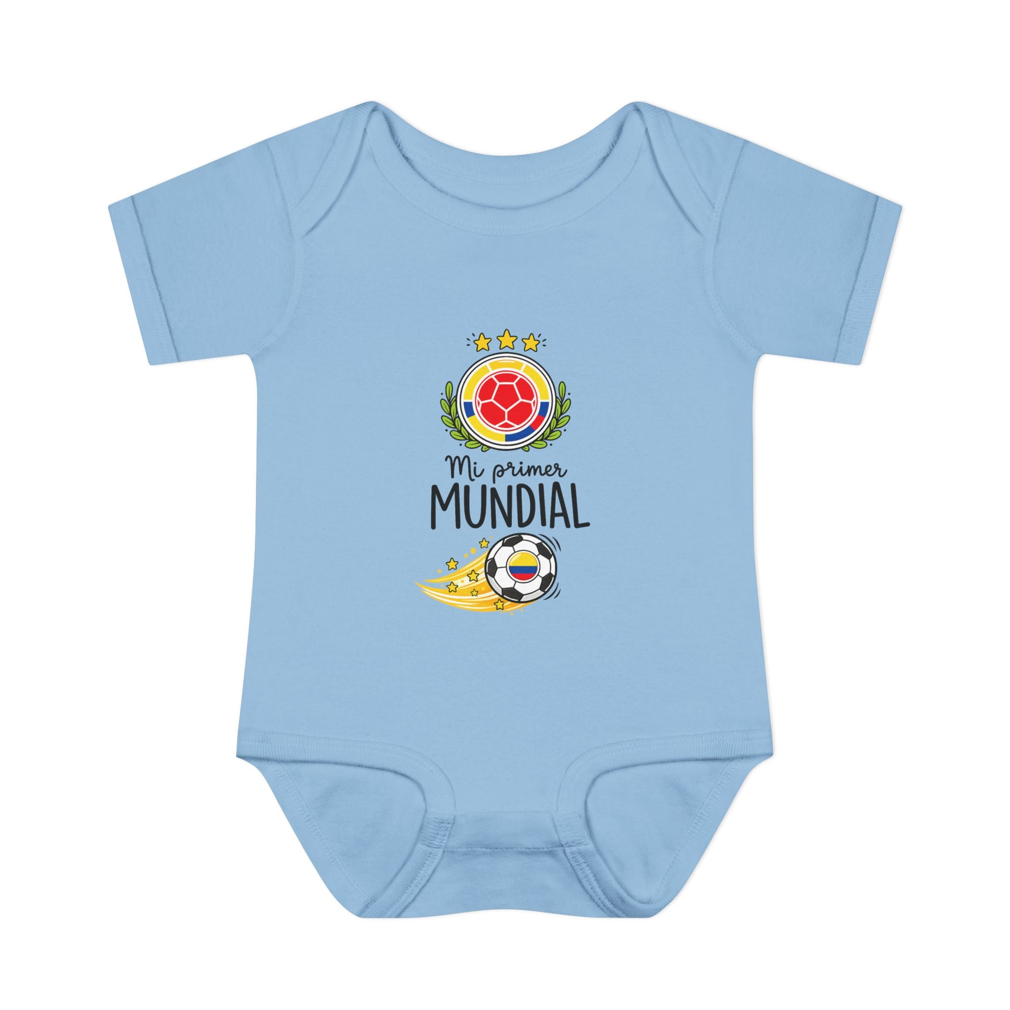 COLOMBIA Baby Onesie "Mi Primer Mundial" – World Cup 2026 Infant Bodysuit | Soccer Baby Gift