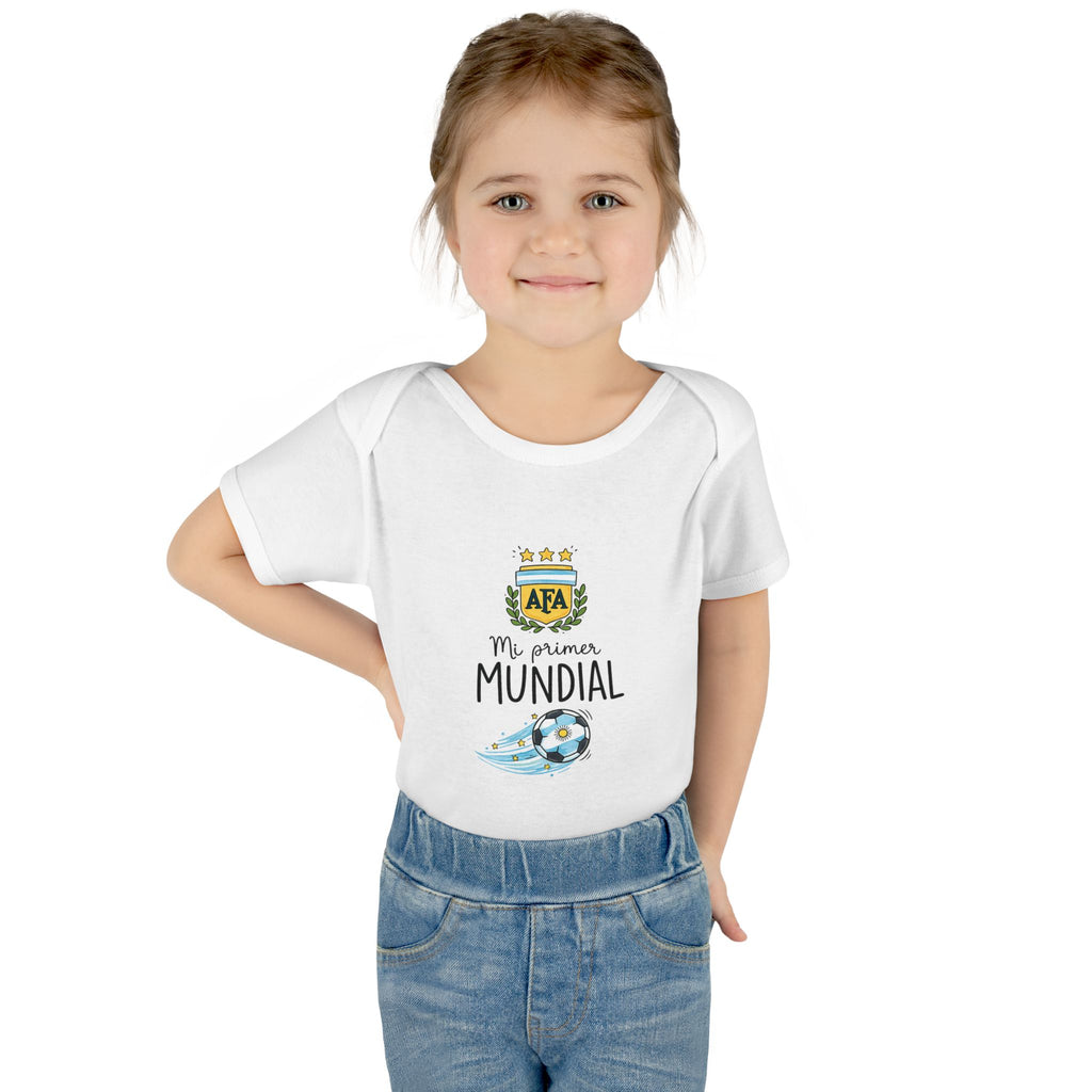 ARGENTINA Baby Onesie "Mi Primer Mundial" – World Cup 2026 Infant Bodysuit | Soccer Baby Gift