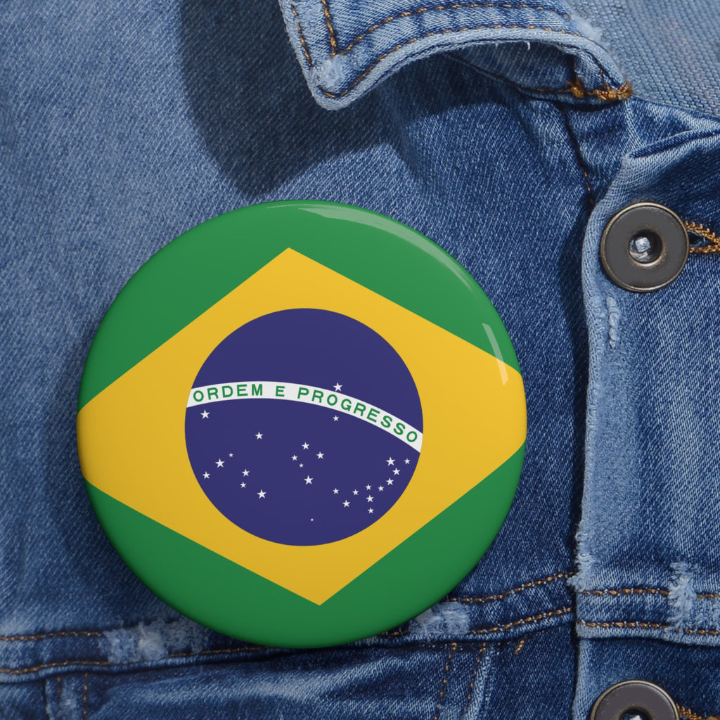 BRAZIL Soccer Pin Button – National Crest Fan Badge | World Cup 2026 Accessories