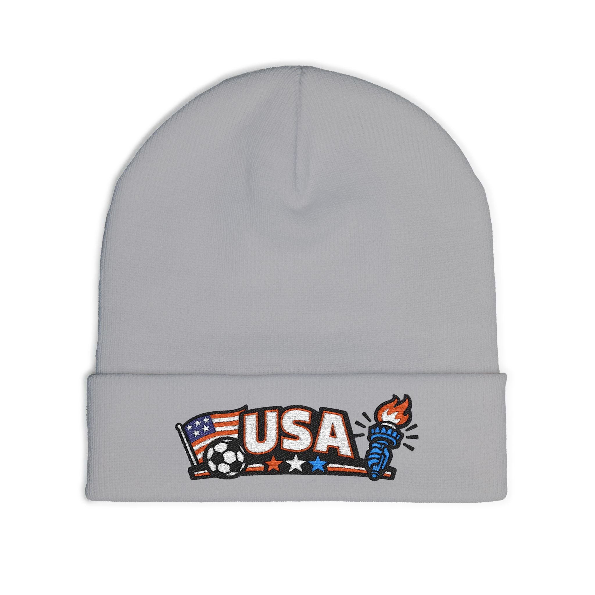 USA World Cup 2026 Beanie – Embroidered Soccer Fan Knit Hat | Liberty & Flag Design