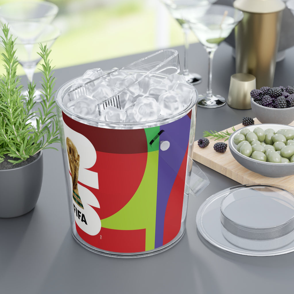 FIFA World Cup 2026 Ice Bucket | Fan Party Cooler with Tongs | Soccer Watch Party Essential